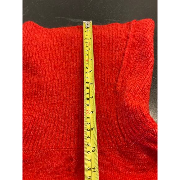 LOFT Rust orange cowl neck knit stretchy sweater LG - Picture 7 of 10